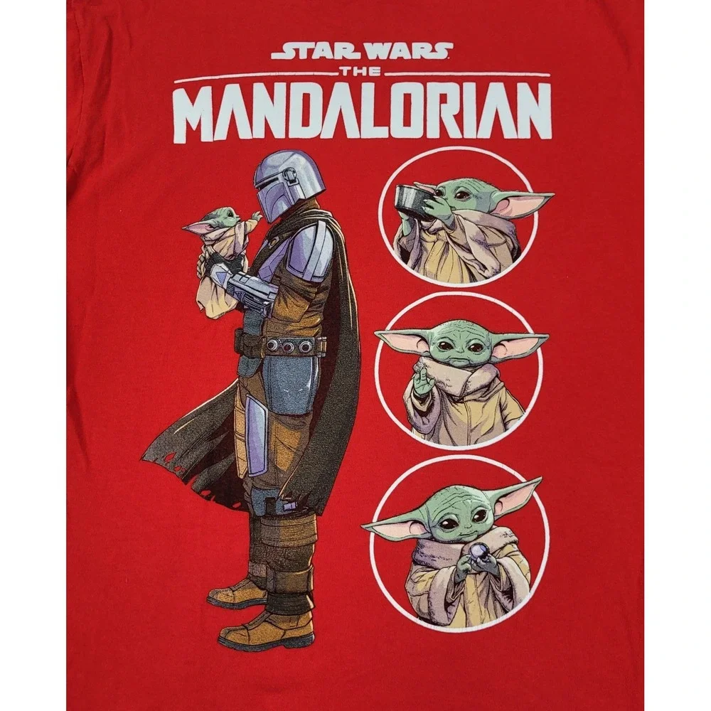 Hybrid Apparel Star Wars: The Mandalorian & Grogu Boys' Red Graphic Tee Size M